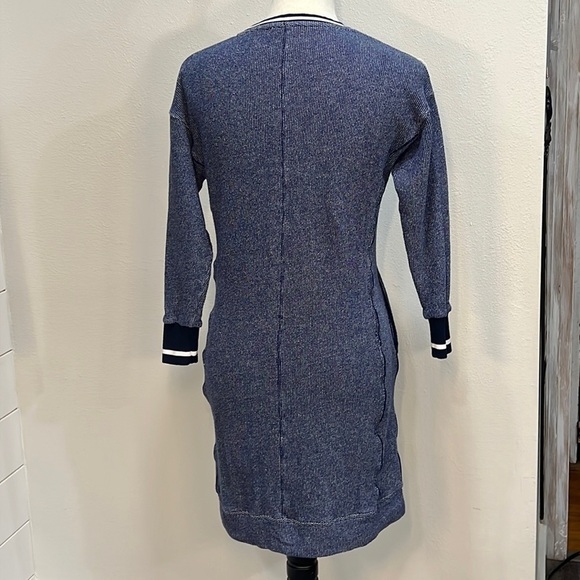 VINEYARD VINES SWEATSHIRT DRESS SZ XXS NAVY WHITE MARLED COTTON STRETCHY - Picture 3 of 12